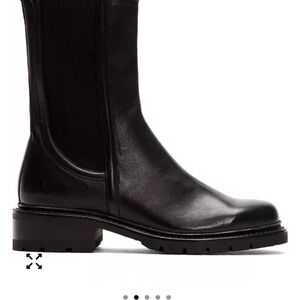 Frye Black Leather Combat Boots